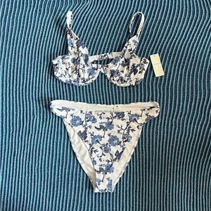Abercrombie & Fitch Blue Floral Bikini Set